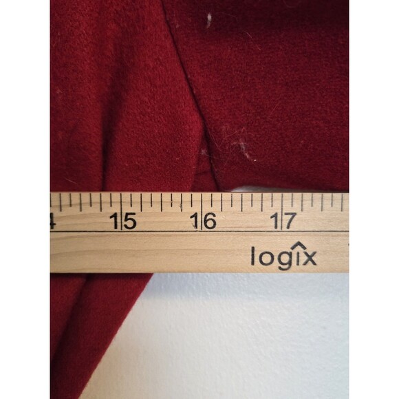 Calvin Klein Coat Womens 6 Red Wool Blend Long Overcoat Holiday Winter Belted - Picture 7 of 8